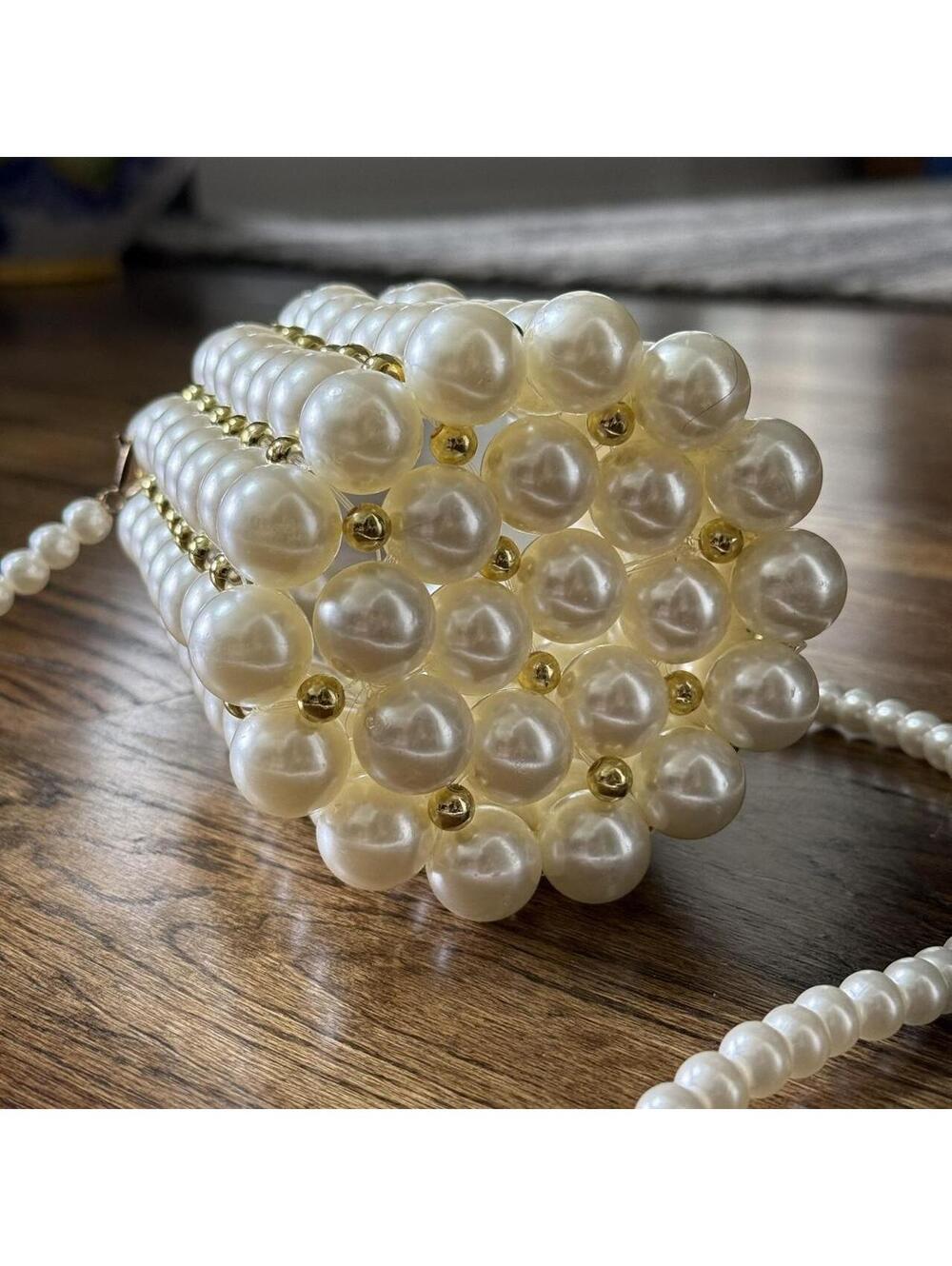 🦪 Vintage Faux Pearl Beaded Mini Bag - Picture 6 of 6